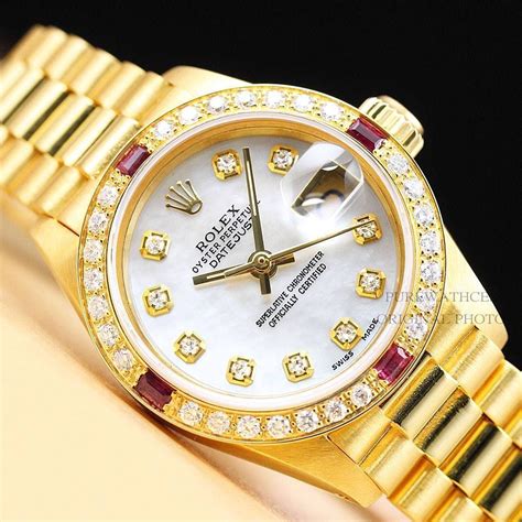 gold and diamond rolex women& 39|solid gold rolex with diamonds.